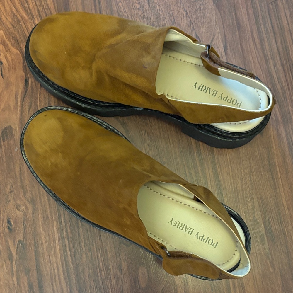 Poppy Barley The Lug Mule Cinnamon Suede